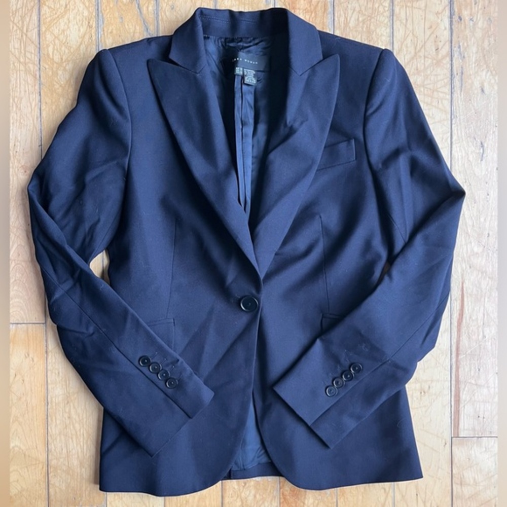 Zara Dark Navy Single-Button Tailored Blazer